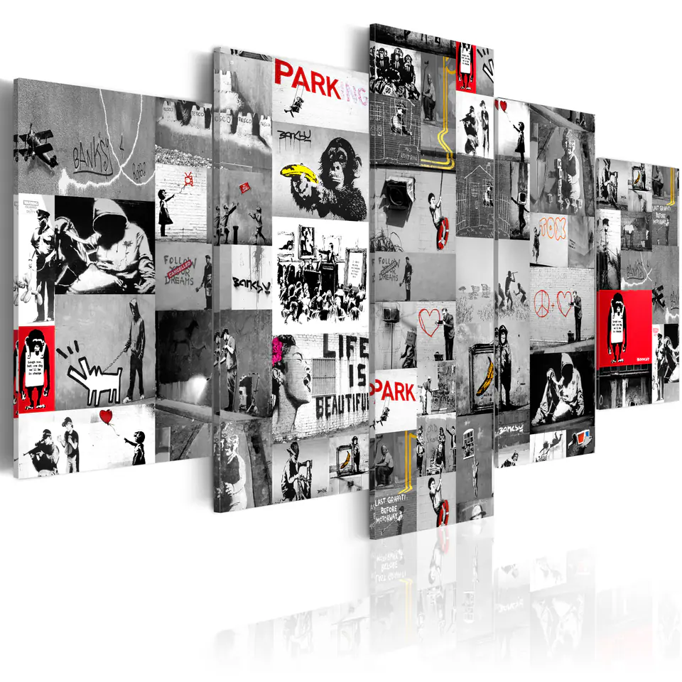 ⁨Obraz - Street Art: Banksy IV (rozmiar 200x100, wykończenie Standard)⁩ w sklepie Wasserman.eu