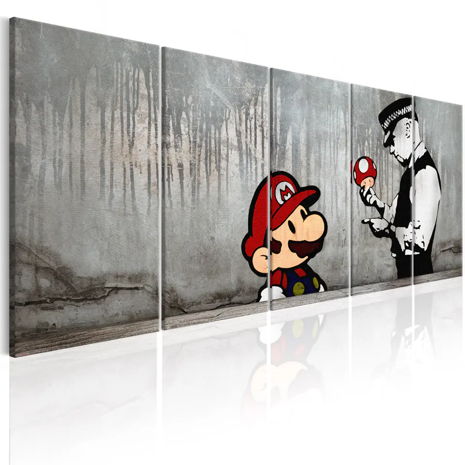 ⁨Painting - Mario Bros on concrete (size 225x90)⁩ at Wasserman.eu