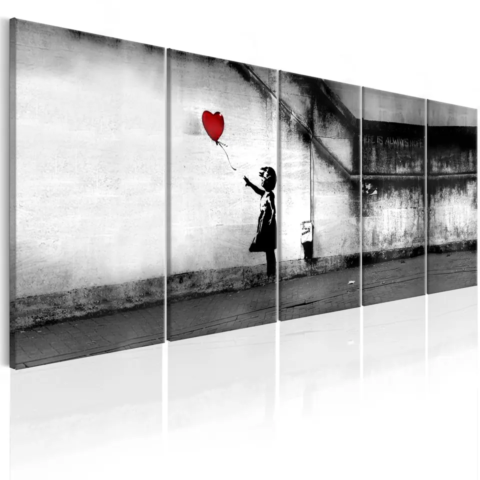 ⁨Painting - Banksy: Runaway Balloon (size 225x90)⁩ at Wasserman.eu