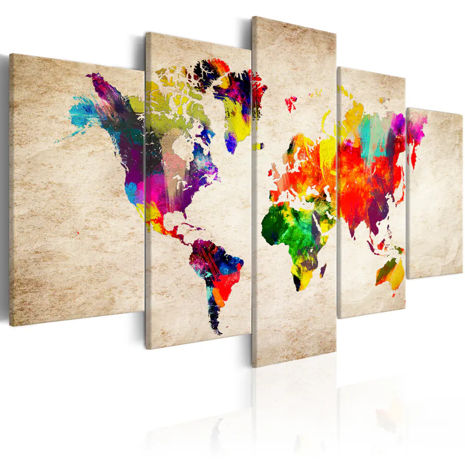 ⁨Picture - World Map: Abstract fantasy (size 100x50)⁩ at Wasserman.eu