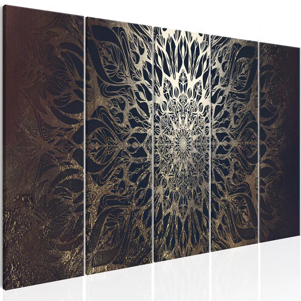 ⁨Painting - Hypnosis (5-piece) brown narrow (size 200x80)⁩ at Wasserman.eu