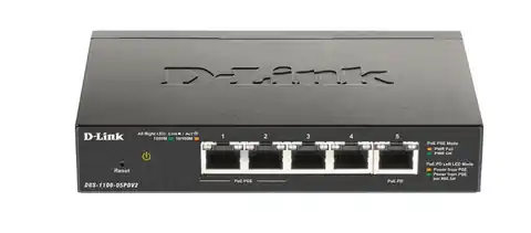⁨D-Link DGS-1100-05PDV2 Netzwerk-Switch Managed Gigabit Ethernet (10/100/1000) Power over Ethernet (PoE) Schwarz⁩ im Wasserman.eu