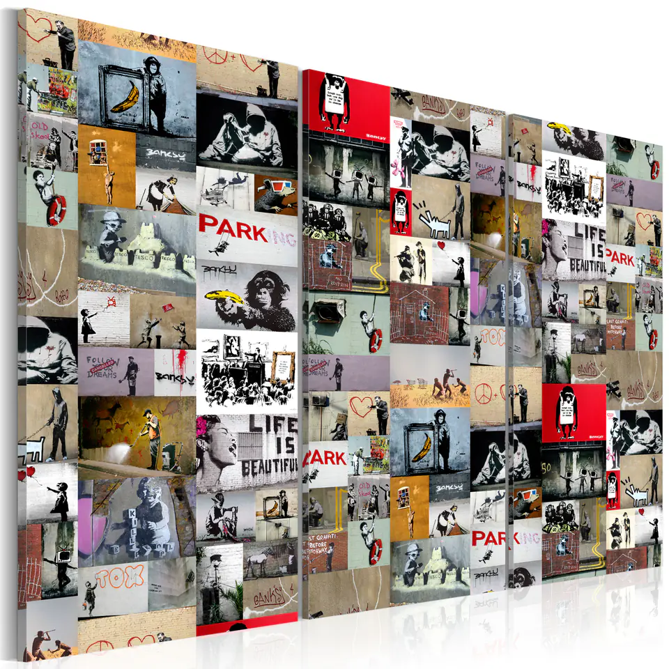⁨Painting - Collage Art: Banksy III (size 120x80)⁩ at Wasserman.eu
