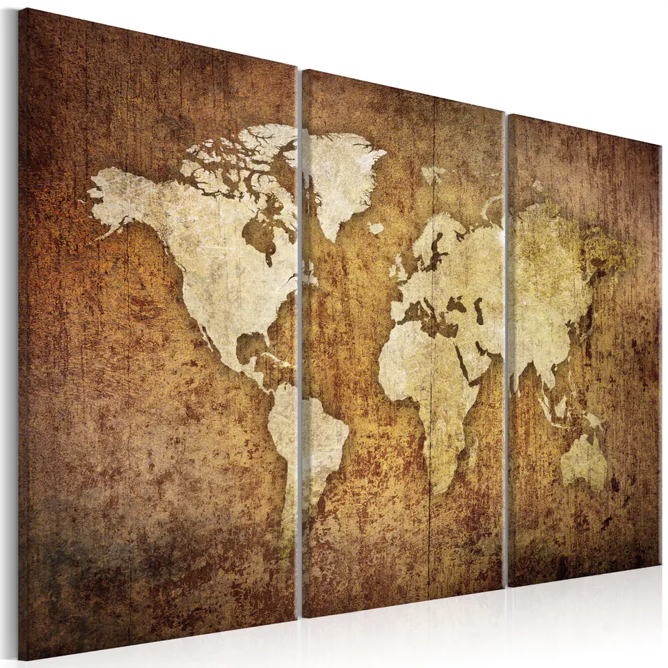⁨Picture - World map: brown texture (size 90x60)⁩ at Wasserman.eu