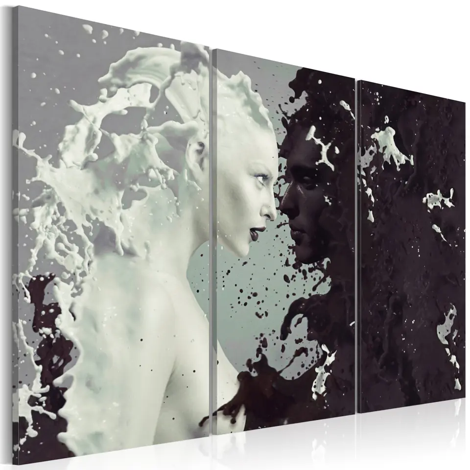⁨Obraz - Black or white? - triptych (rozmiar 90x60, wykończenie Standard)⁩ w sklepie Wasserman.eu