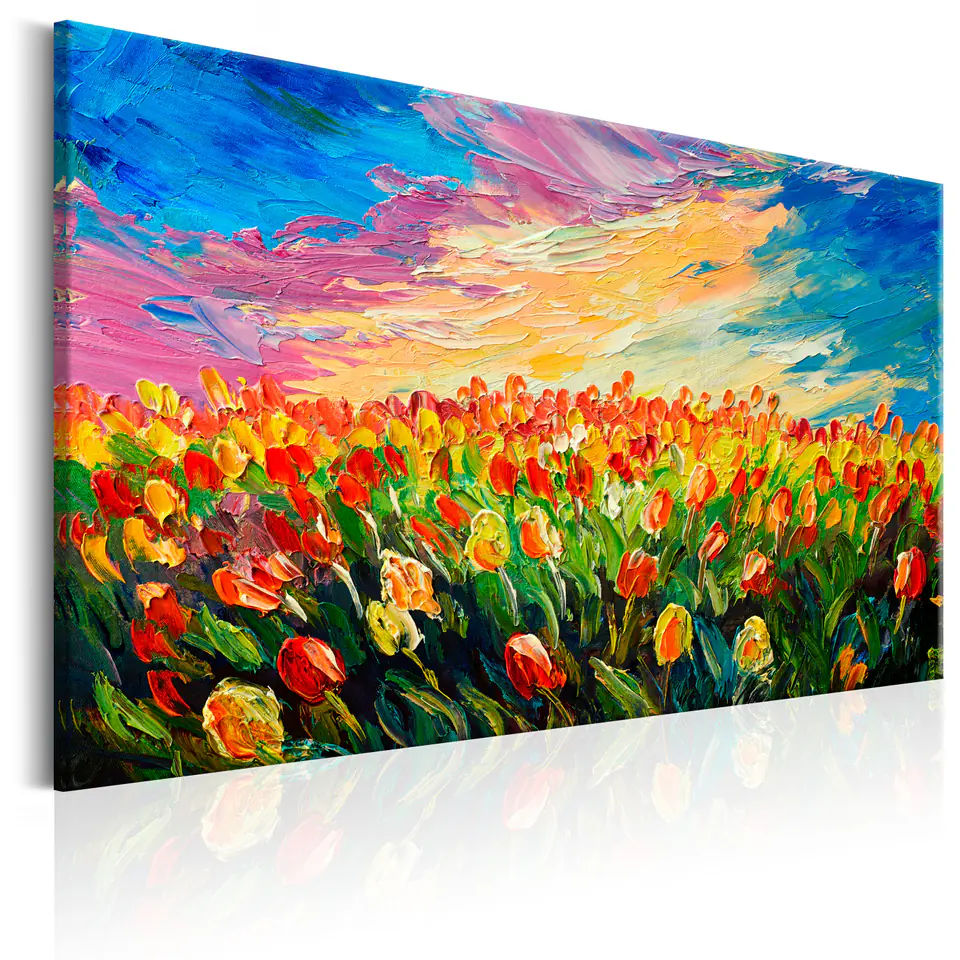 ⁨Obraz - Morze tulipanów (rozmiar 120x80, wykończenie Na płótnie włoskim)⁩ w sklepie Wasserman.eu