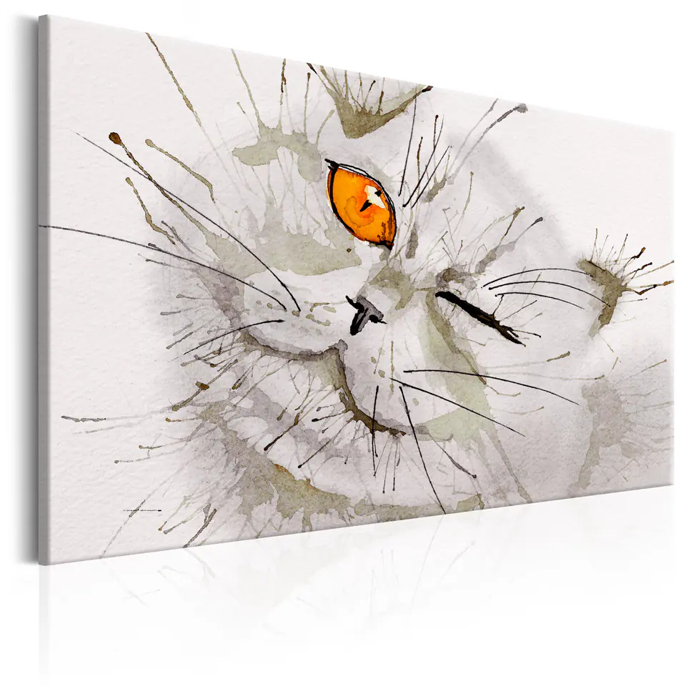 ⁨Picture - Gray cat (size 90x60)⁩ at Wasserman.eu