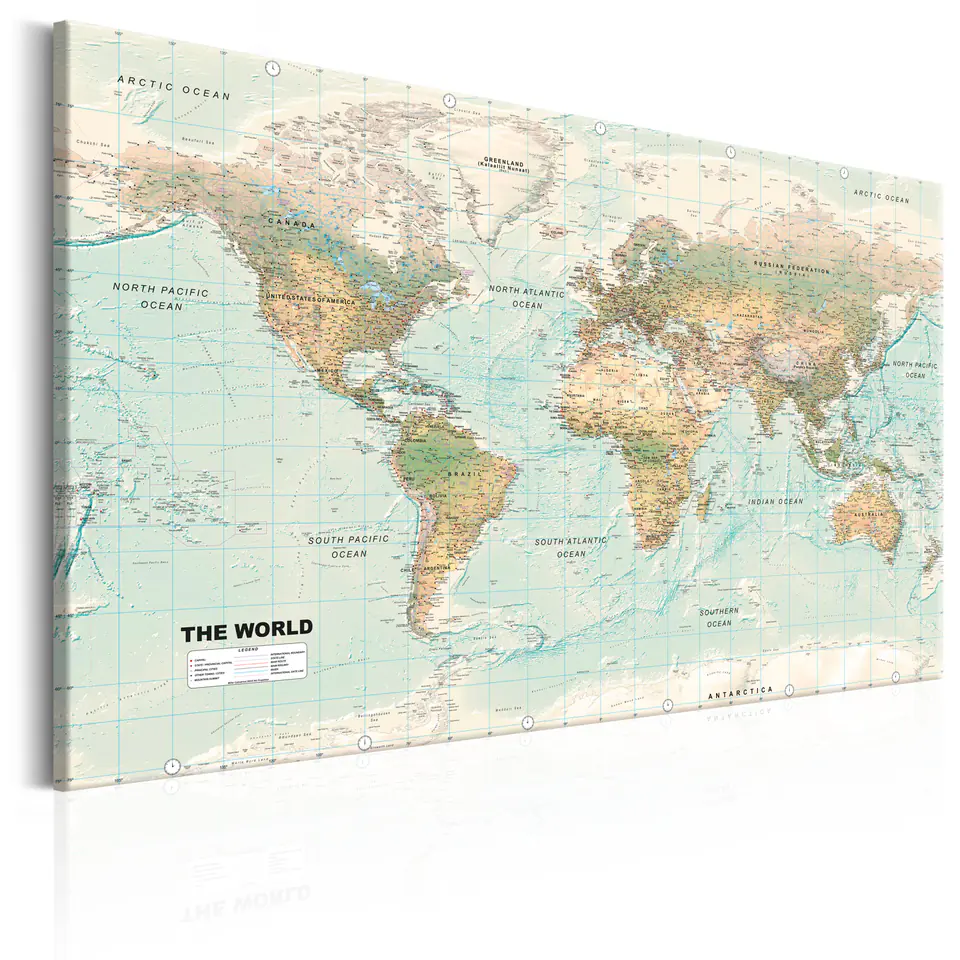 ⁨Picture - World Map: Beautiful World (size 90x60)⁩ at Wasserman.eu