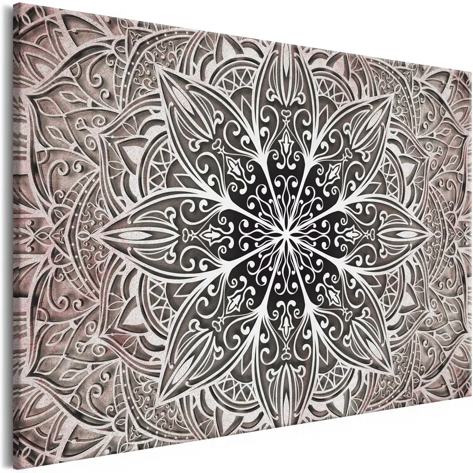 ⁨Picture - Oriental flowers (1-piece) wide pink (size 90x60)⁩ at Wasserman.eu