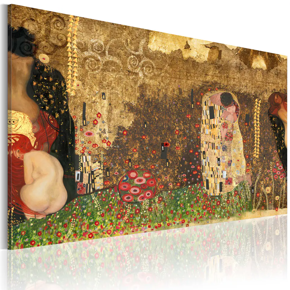 ⁨Obraz - Gustav Klimt - inspiracja (rozmiar 90x60, wykończenie Na płótnie włoskim)⁩ w sklepie Wasserman.eu