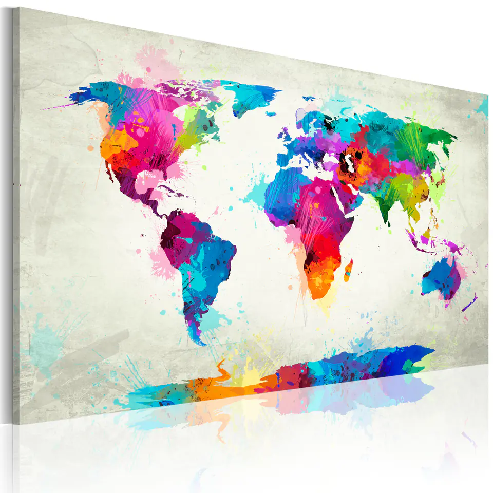 ⁨Image - Map of the world - an explosion of colors (size 60x40)⁩ at Wasserman.eu