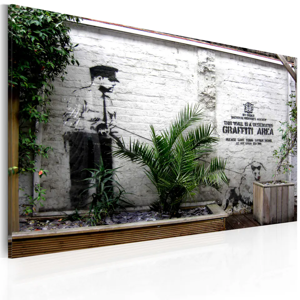 ⁨Obraz - Strefa graffiti (Banksy) (rozmiar 60x40, wykończenie Standard)⁩ w sklepie Wasserman.eu