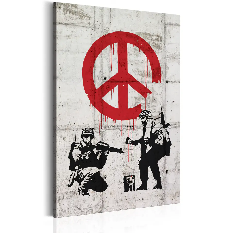 ⁨Obraz - Soldiers Painting Peace by Banksy (rozmiar 40x60, wykończenie Standard)⁩ w sklepie Wasserman.eu