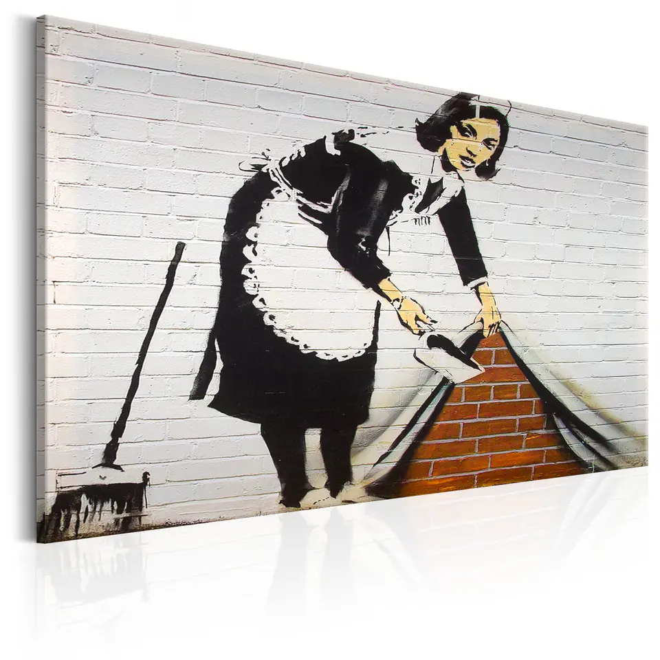 ⁨Obraz - Maid in London by Banksy (rozmiar 120x80, wykończenie Standard)⁩ w sklepie Wasserman.eu