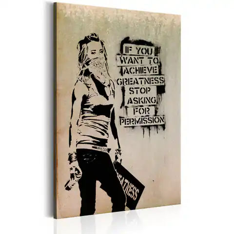 ⁨Obraz - Graffiti Slogan by Banksy (rozmiar 20x30, wykończenie Premium Print)⁩ w sklepie Wasserman.eu