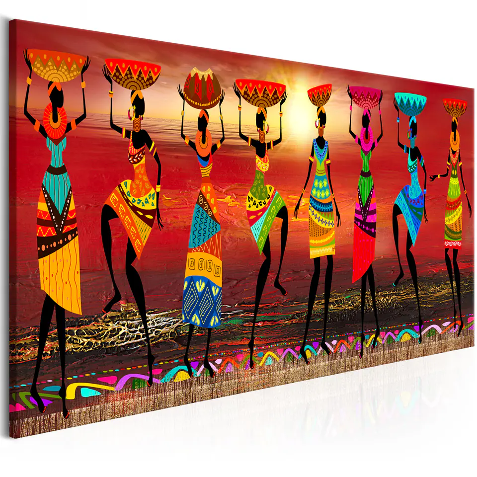 ⁨Painting - Dancing African Women (size 150x50)⁩ at Wasserman.eu