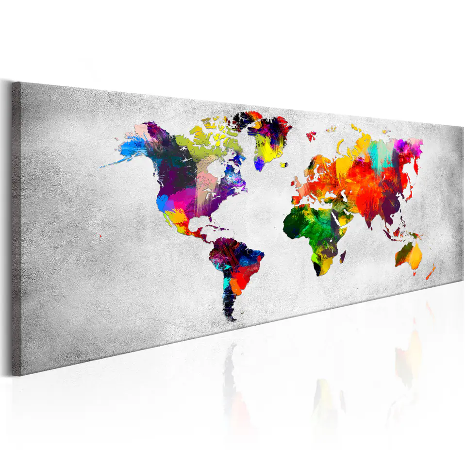 ⁨Picture - World Map: Color Revolution (size 150x50)⁩ at Wasserman.eu