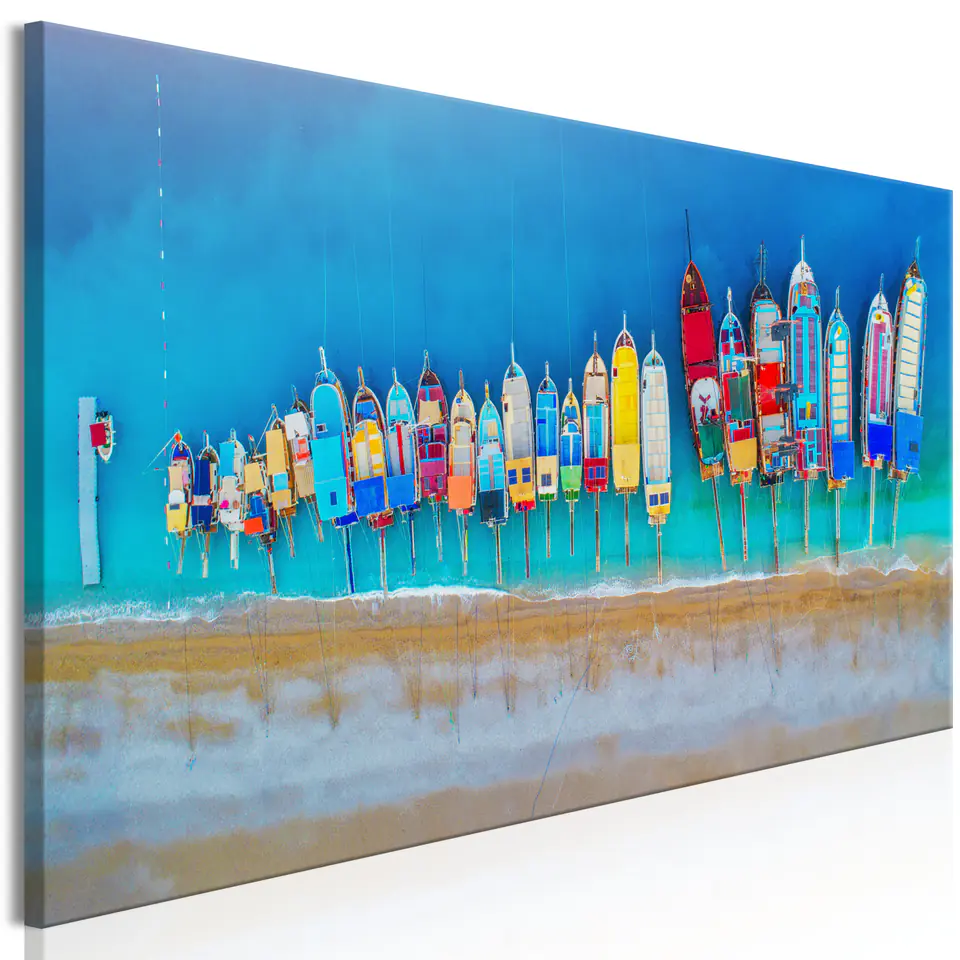 ⁨Picture - Colorful boats (1-piece), narrow (size 135x45)⁩ at Wasserman.eu
