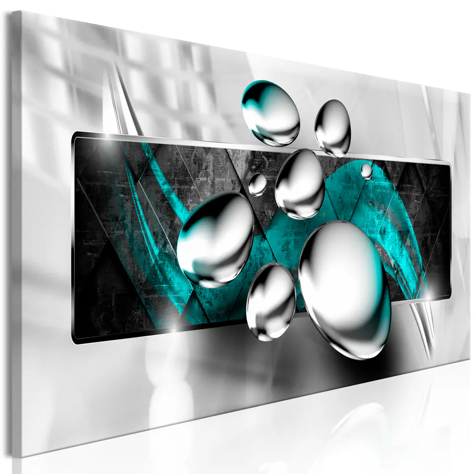 ⁨Picture - Shiny stones (1-piece), narrow, turquoise (size 135x45)⁩ at Wasserman.eu