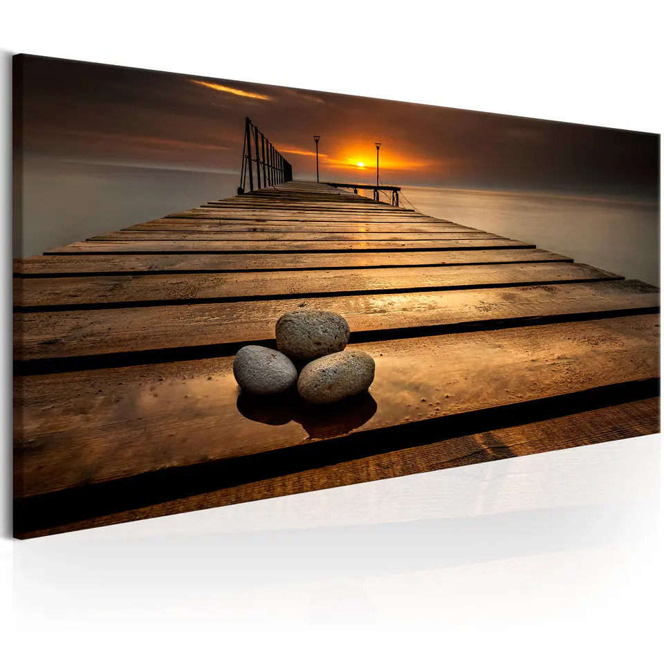 ⁨Picture - Stones on the pier (size 135x45)⁩ at Wasserman.eu