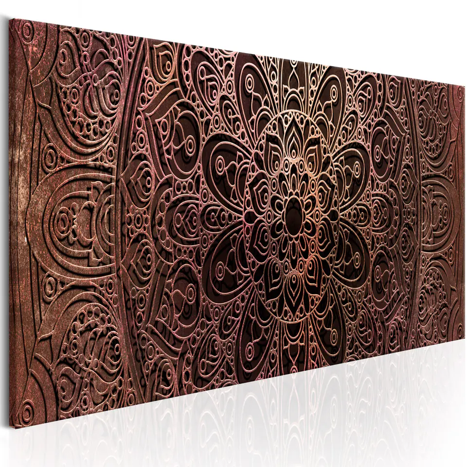 ⁨Picture - Mandala: Amber silence (size 120x40)⁩ at Wasserman.eu