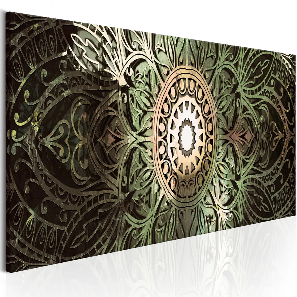 ⁨Painting - Emerald Mandala (size 150x50)⁩ at Wasserman.eu