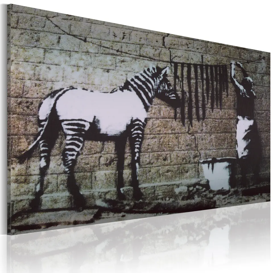 ⁨Obraz - Pranie (Banksy) (rozmiar 60x40, wykończenie Na płótnie włoskim)⁩ w sklepie Wasserman.eu