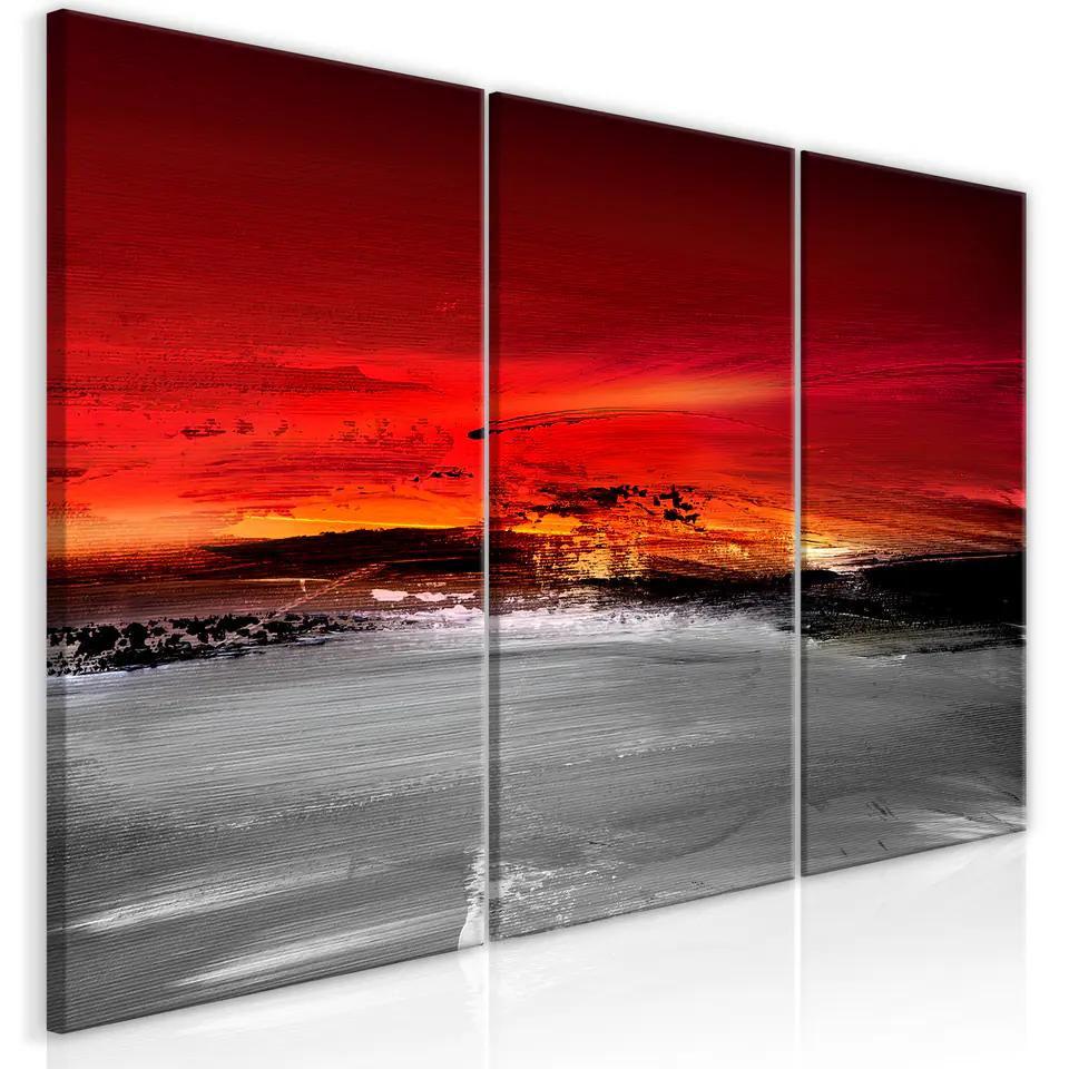 ⁨Obraz - Karmazynowy pejzaż (3-częściowy) (rozmiar 120x60, wykończenie Premium Print)⁩ w sklepie Wasserman.eu