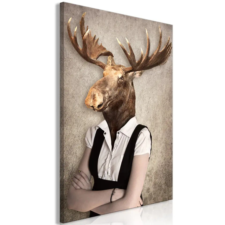 ⁨Obraz - Łebski łoś (1-częściowy) pionowy (rozmiar 20x30, wykończenie Premium Print)⁩ w sklepie Wasserman.eu