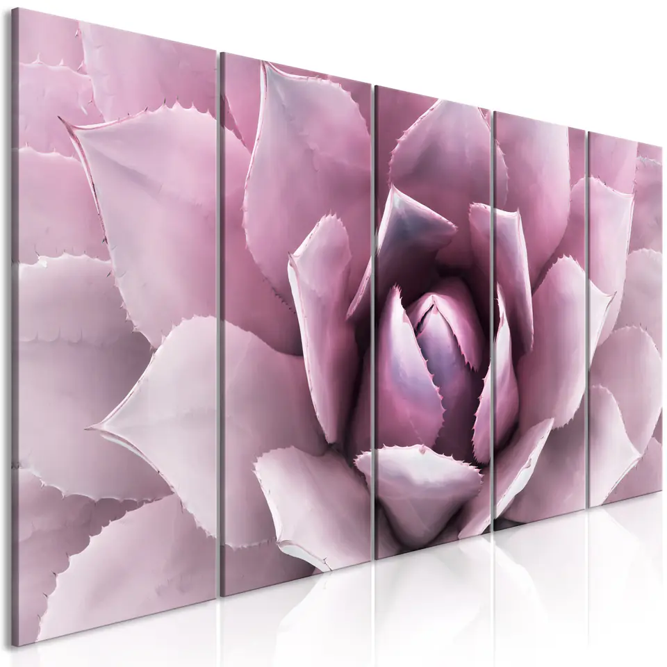 ⁨Obraz - Agawa (5-częściowy) wąski różowy (rozmiar 225x90, wykończenie Premium Print)⁩ w sklepie Wasserman.eu