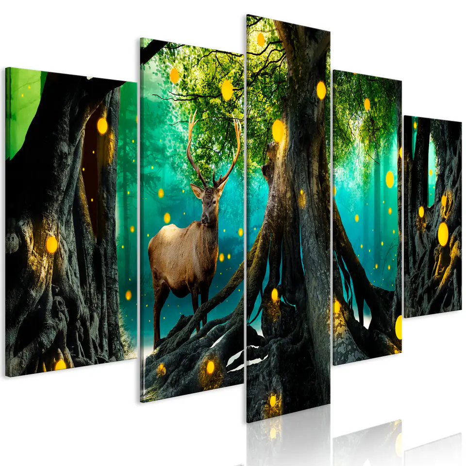 ⁨Obraz - Zaklęty las (5-częściowy) szeroki (rozmiar 225x112.5, wykończenie Premium Print)⁩ w sklepie Wasserman.eu