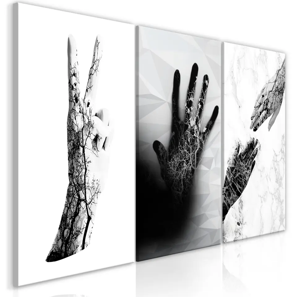 ⁨Obraz - Kobiece dłonie (3-częściowy) (rozmiar 120x60, wykończenie Premium Print)⁩ w sklepie Wasserman.eu