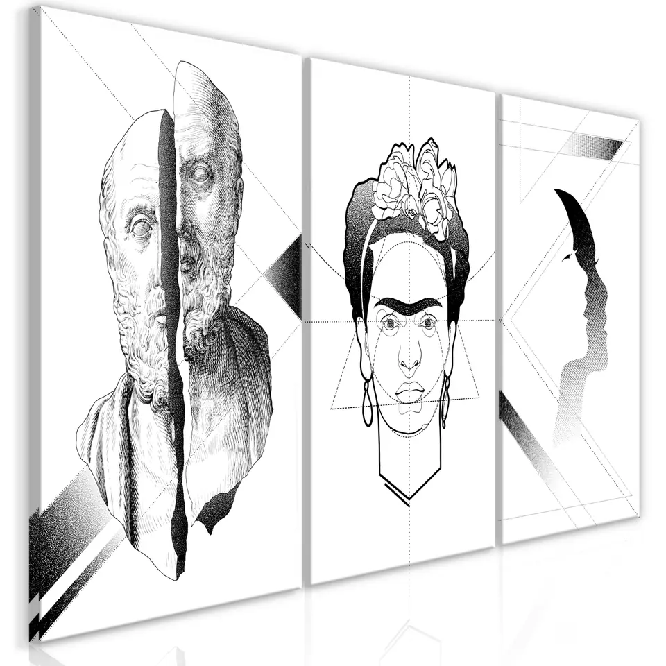 ⁨Obraz - Twarzowa kompozycja (3-częściowy) (rozmiar 120x60, wykończenie Premium Print)⁩ w sklepie Wasserman.eu