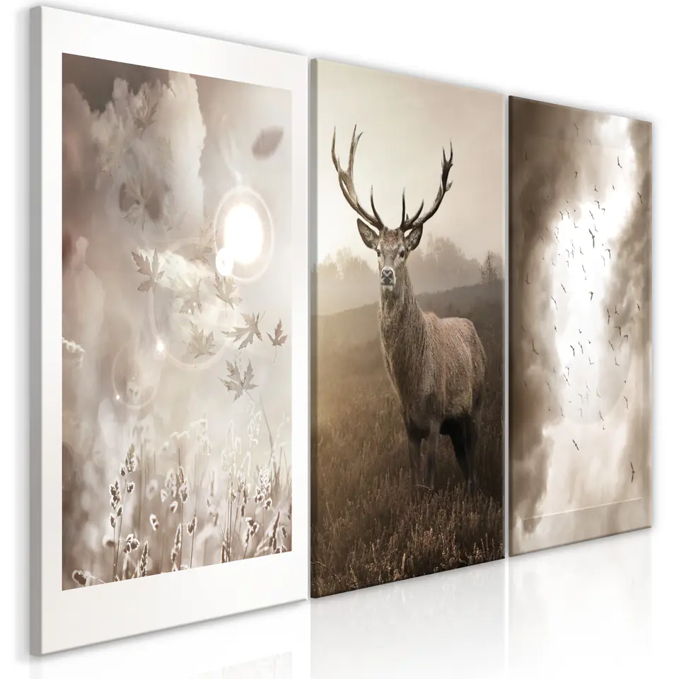 ⁨Obraz - Jesienne wieczory (3-częściowy) (rozmiar 120x60, wykończenie Premium Print)⁩ w sklepie Wasserman.eu