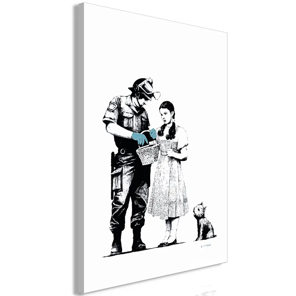 ⁨Obraz - Dorotka i policjant (1-częściowy) pionowy (rozmiar 80x120, wykończenie Premium Print)⁩ w sklepie Wasserman.eu