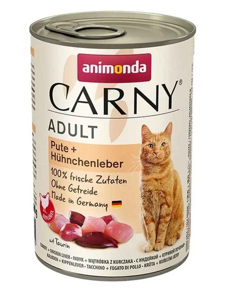 ⁨ANIMONDA Cat Carny Adult Turkey with chicken liver - wet cat food - 400g⁩ at Wasserman.eu