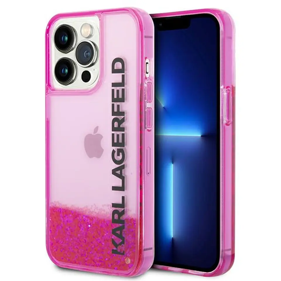 ⁨Karl Lagerfeld KLHCP14XLCKVF iPhone 14 Pro Max 6,7" pink/pink hardcase Liquid Glitter Elong⁩ at Wasserman.eu