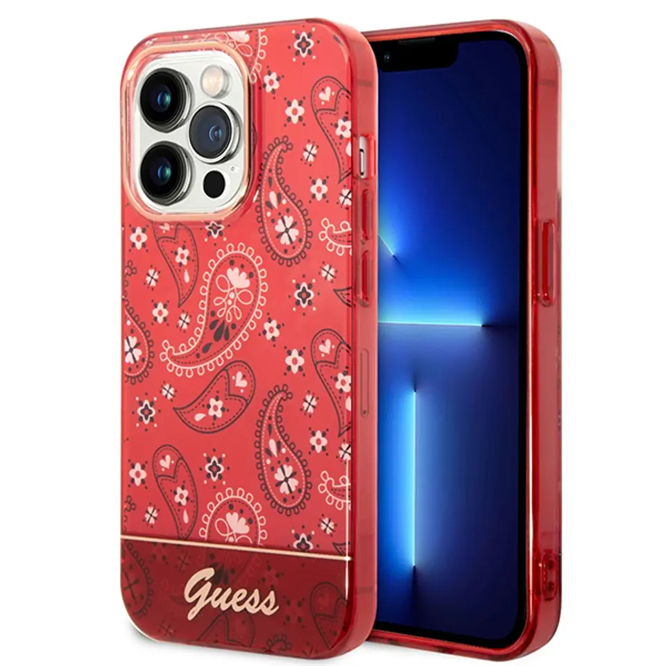 ⁨Guess GUHCP14XHGBNHR iPhone 14 Pro Max 6,7" red/red hardcase Bandana Paisley⁩ at Wasserman.eu