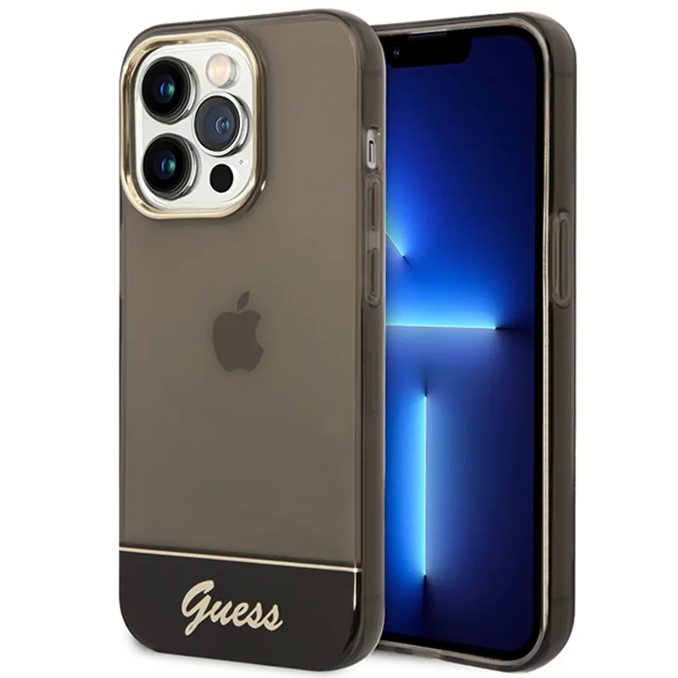 ⁨Guess GUHCP14LHGCOK iPhone 14 Pro 6,1" black/black hardcase Translucent⁩ at Wasserman.eu