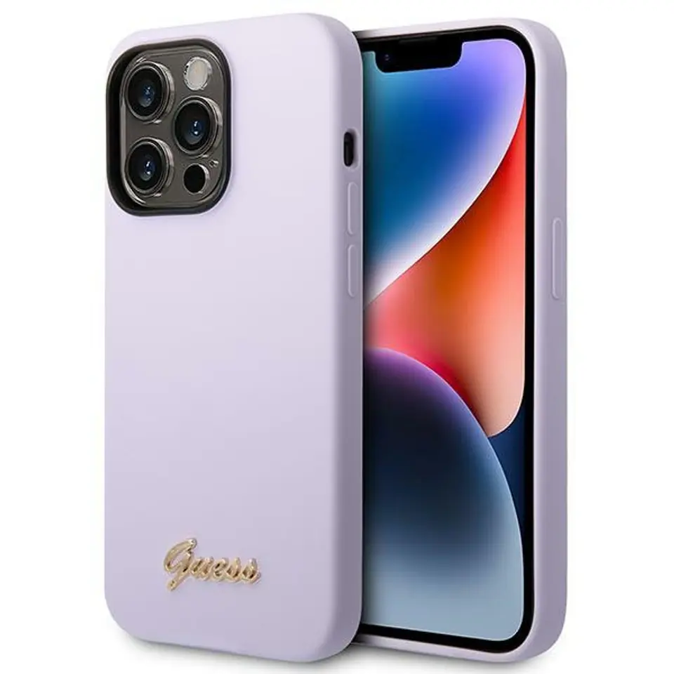 ⁨Guess GUHCP14XSLSMU iPhone 14 Pro Max 6,7" purple/purple hard case Silicone Vintage Gold Logo⁩ at Wasserman.eu