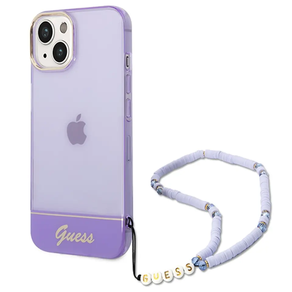 ⁨Guess GUHCP14MHGCOHU iPhone 14 Plus 6,7" purple/purple hardcase Translucent Pearl Strap⁩ at Wasserman.eu