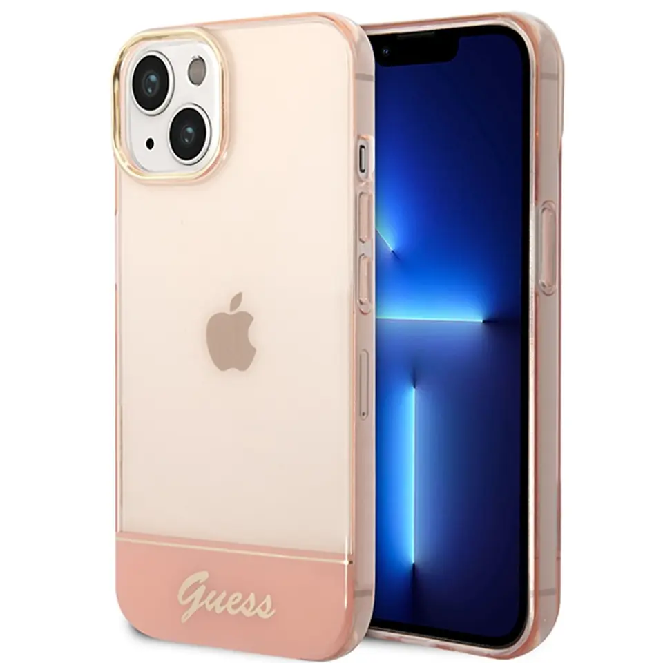 ⁨Guess GUHCP14MHGCOP iPhone 14 Plus 6,7" różowy/pink hardcase Translucent⁩ w sklepie Wasserman.eu