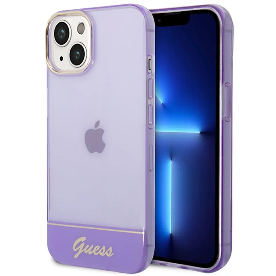 ⁨Guess GUHCP14MHGCOU iPhone 14 Plus 6,7" fioletowy/purple hardcase Translucent⁩ w sklepie Wasserman.eu