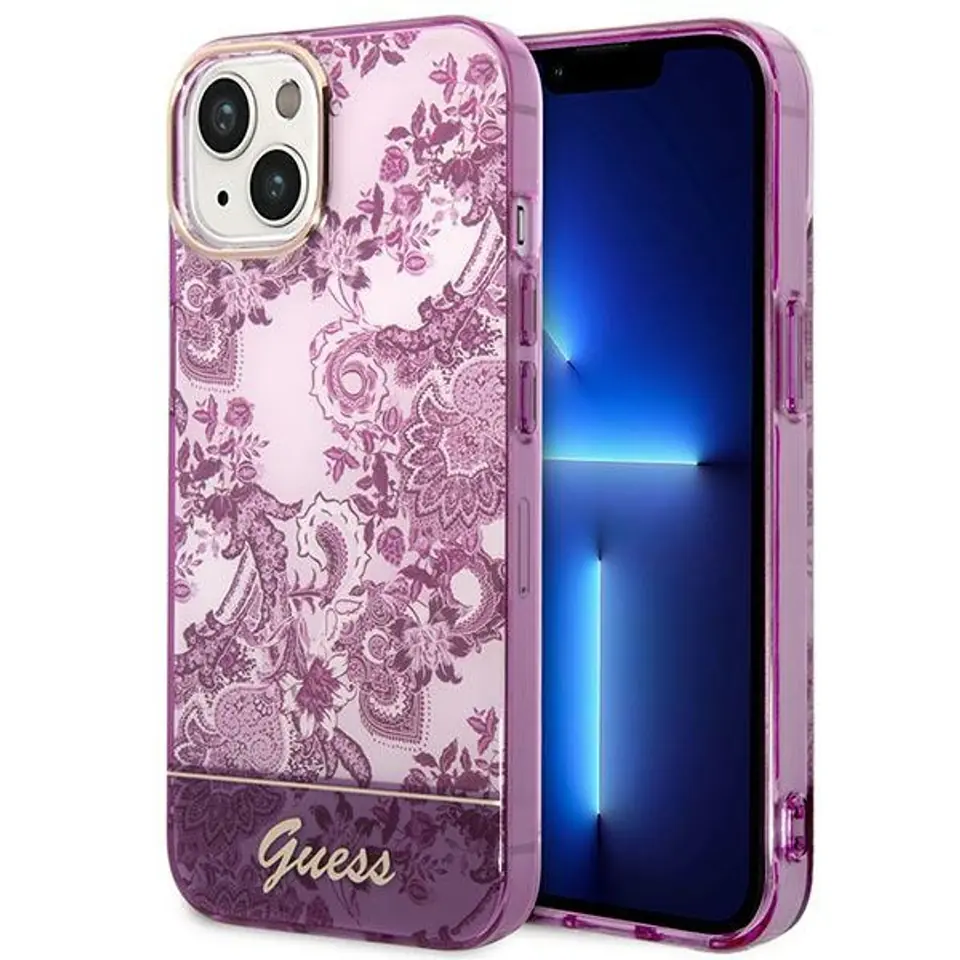 ⁨Guess GUHCP14MHGPLHF iPhone 14 Plus 6,7" fuchsia/fuschia hardcase Porcelain Collection⁩ at Wasserman.eu