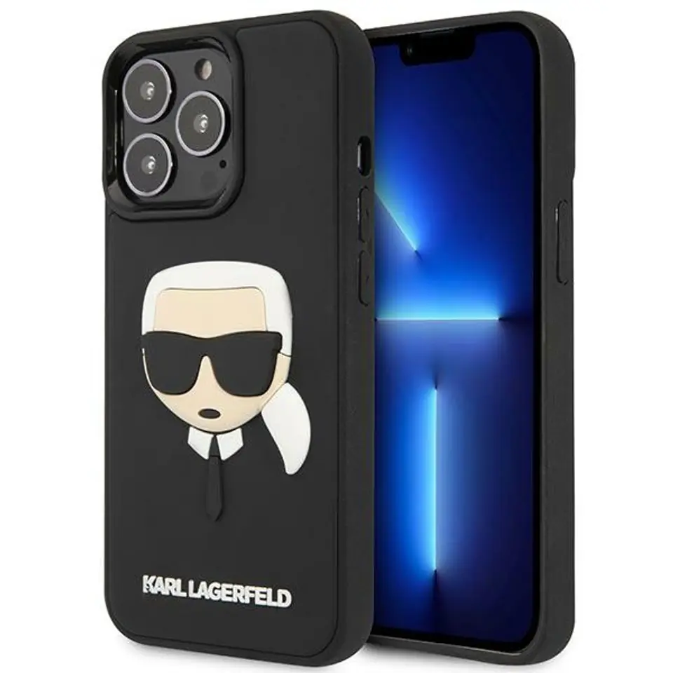 ⁨Karl Lagerfeld KLHCP14LKH3DBK iPhone 14 Pro 6,1" czarny/black hardcase 3D Rubber Karl`s Head⁩ w sklepie Wasserman.eu