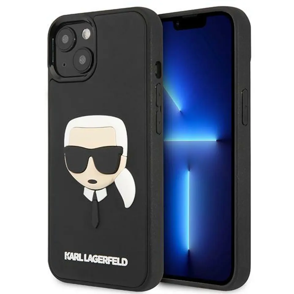 ⁨Karl Lagerfeld KLHCP14MKH3DBK iPhone 14 Plus 6,7" black/black hardcase 3D Rubber Karl's Head⁩ at Wasserman.eu