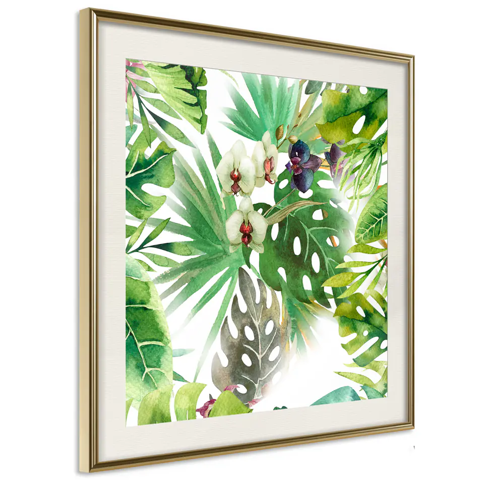 ⁨Poster - Monstery and company II (square) (size 20x20, finish Gold frame with passe-partout)⁩ at Wasserman.eu