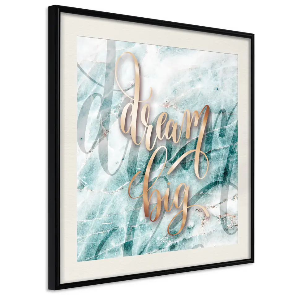 ⁨Poster - Dream big (square) (size 20x20, finish Black frame with passe-partout)⁩ at Wasserman.eu