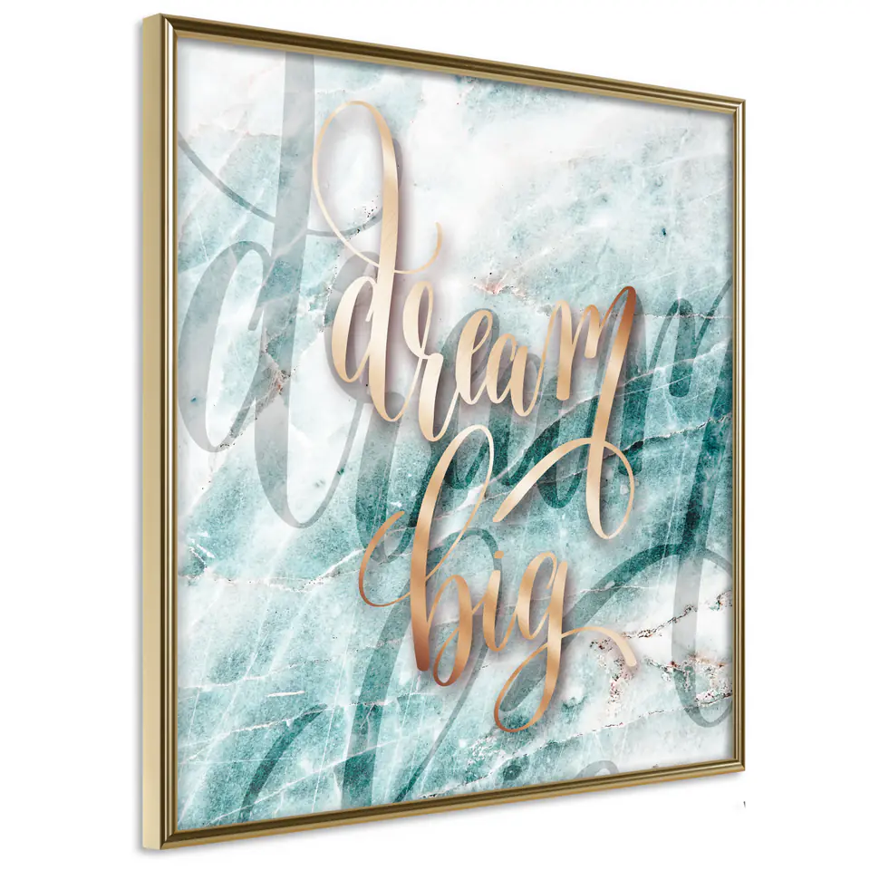⁨Poster - Dream Big (square) (size 30x30, finish Gold frame)⁩ at Wasserman.eu