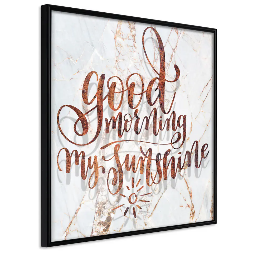 ⁨Plakat - Good morning my sunshine (kwadratowy) [Poster] (rozmiar 20x20, wykończenie Rama czarna)⁩ w sklepie Wasserman.eu